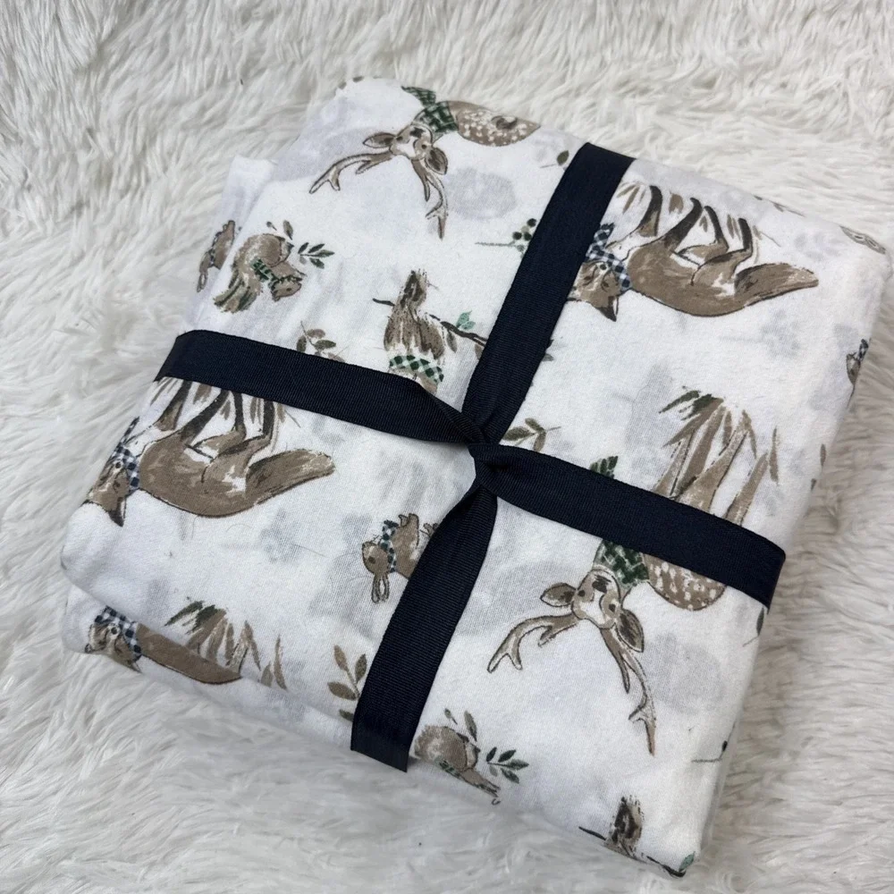 Eddie Bauer Flannel Sheet Set Full Size 4 Piece Woodland‎ Friends Cabin Outdoors